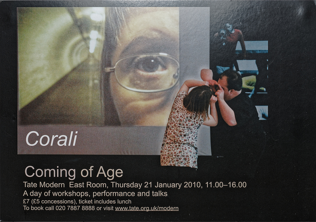 Front of postcard for Coming of Age performance 2010